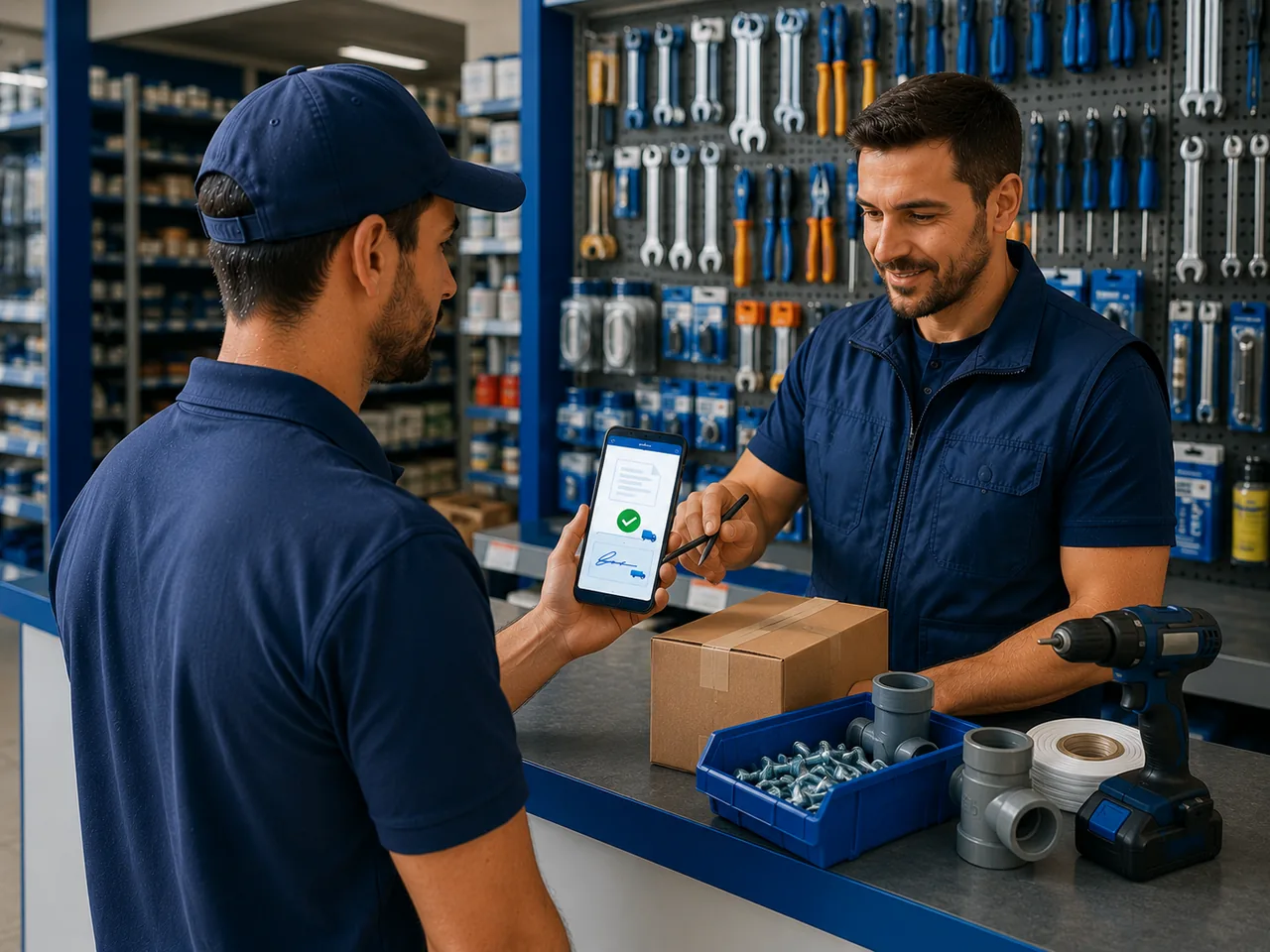 Entrega de suministros industriales con firma digital